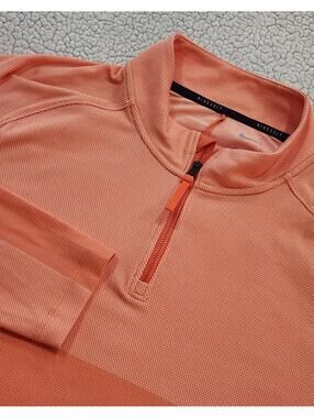Nike Dri Fit Vapor 1/4 Zip Golf Pullover Shirt L/S Turf Orange Mens Size Large